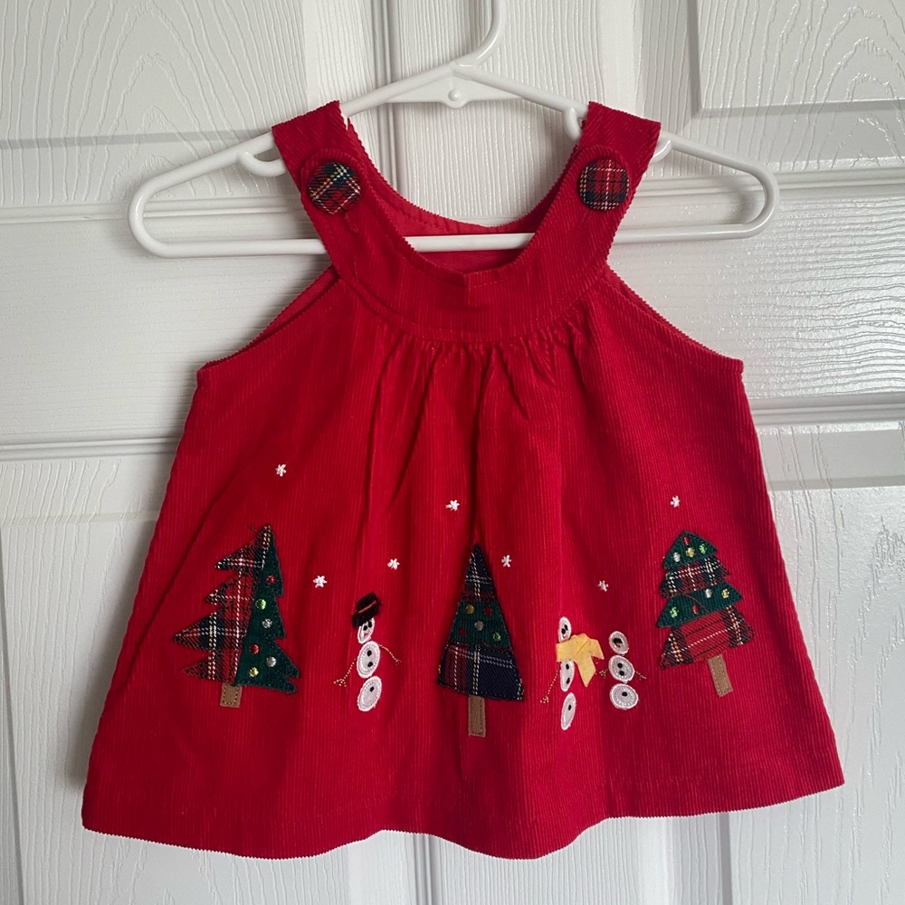 6/9 month baby girl red Christmas dress.